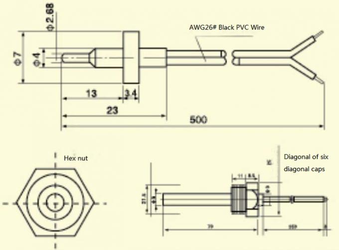 Sensor de temperatura feito sob encomenda 10KOHM CWF da precisão impermeável habilitado NTC de CQC 3950 para a ATAC e a refrigeração